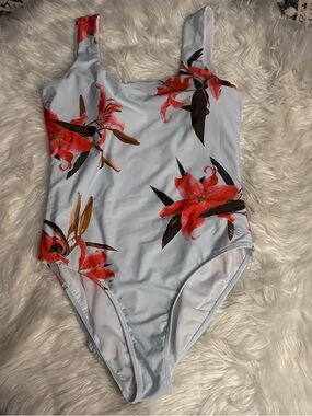 ALBION Light Blue Floral One-Piece Swimsuit